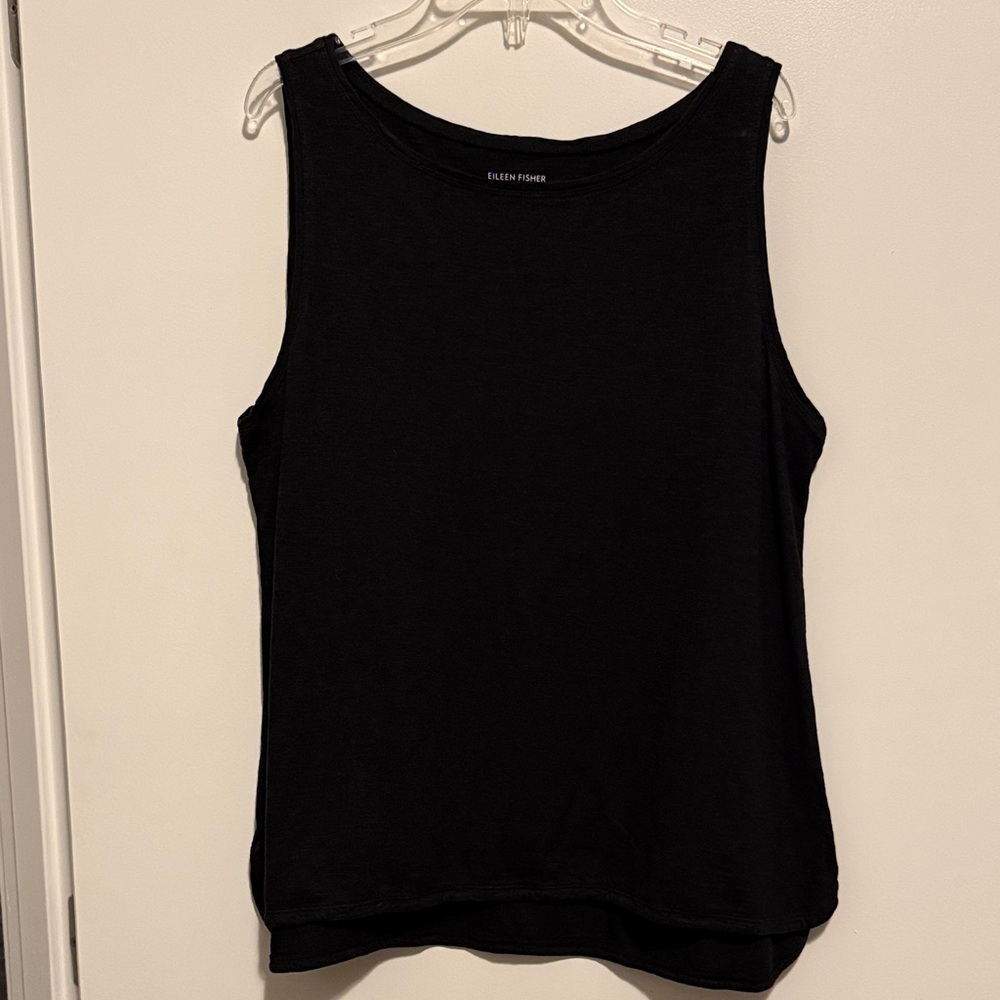 Eileen Fisher hemp cotton blend Black Tank Top